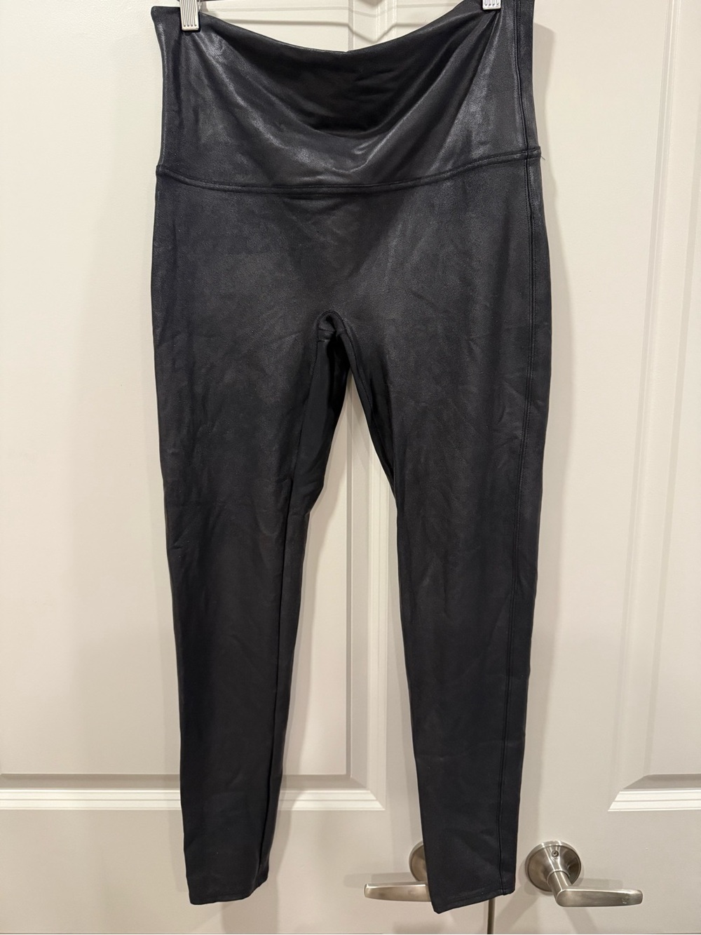 SPANX Faux-Leather High-Rise Jeggings in Black